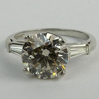 Vintage Approx. 3.03 Carat Round Brilliant Cut Diamond and Platinum Engagement Ring.