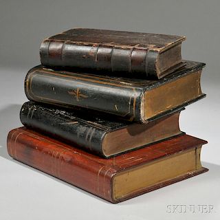 Four Carved and Painted Book-form Boxes