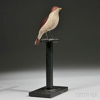 Carved Folk Art Polychrome Bird