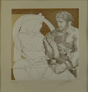 Contemporary Etching "Classical Sculpture".