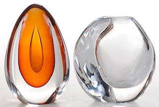 Two Kosta Boda Glass Sculptures