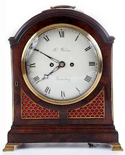 James Warren Mahogany Verge Bracket Clock