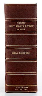 Three Volumes Emily Dickinson, a Collection of First Editions with Poems