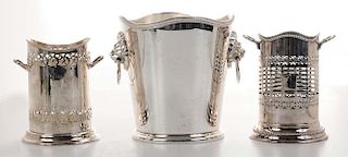 Silver-Plate Wine Bucket and Two wine Holders