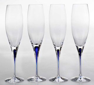 24 Orrefors Blue Intermezzo Champagnes