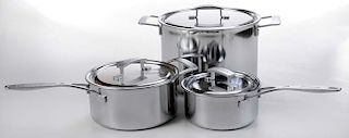 Demeyere Ten-Piece Set Stainless Steel Cookware with Covers