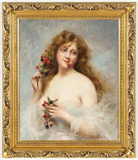 Auguste Emile Bellet (French, 1856-1911) Portrait of a Lady