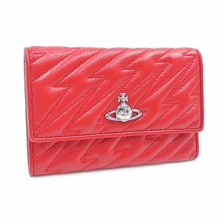 Vivienne Westwood Tri-Fold Wallet Women's Red Calf Leather 51040037-40234 Coventry Orb