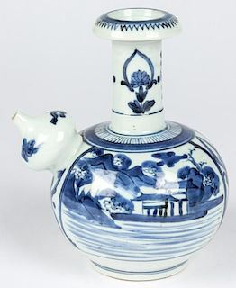 Chinese Blue and White Porcelain Ewer, Qing D.