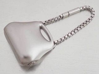 Chanel Charm Hip Bag Motif Silver Keychain Women's Men's