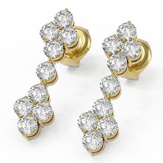 2.34 ctw Diamond Designer Earrings 18K Yellow Gold