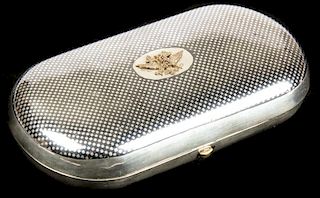Antique Russian Silver Cigarette Case w/Gold Imperial Eagle