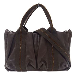 Hermes HERMES Bag Women's Handbag Shoulder 2way Mini Caravan Horizontal PM Voderma Havana Brown # J Engraved