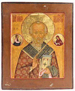 Antique Russian Icon, St. Nicholas
