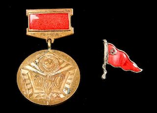 Two Russian Soviet Enamel Medals/Badges