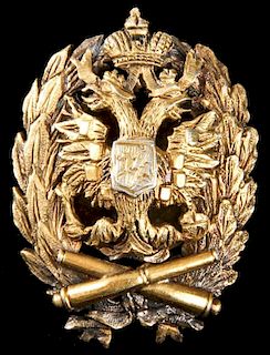 19th c. Imperial Russian Silver Artillery Regimental Badge