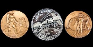 3 Soviet Medals w/Russian-American Astronauts