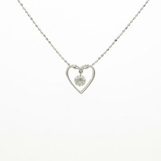 K18WG 750WG Heart Diamond Necklace