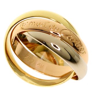 Cartier Trinity 3 Color Rings K18 Yellow Gold K18PG 18WG Ladies