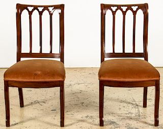 Pair Antique English Gothic Side Chairs