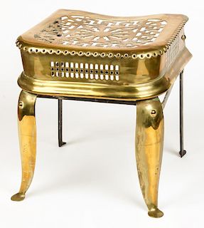 Antique Brass Footstool/Trivet