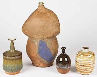 4 Contemporary Art Pottery Vessels