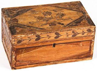 Folk Art Marquetry Keepsake Box