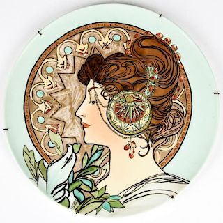 Jean Pouyat Limoge Art Nouveau Painted Plate