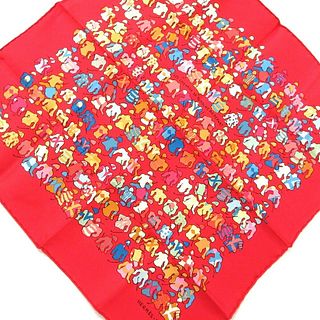 HERMES Petit Carre Red Multi Scarf