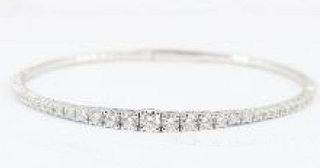 Prong Bangle In 14k White Gold