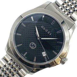 Gucci G Timeless YA1264106 Quartz Date Stainless Steel Black Men's Watch