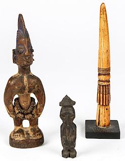 3 African Carved Artifacts
