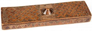 African Carved Wood Kuba Box