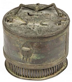 Antique African Ashanti Kuduo Bronze Box