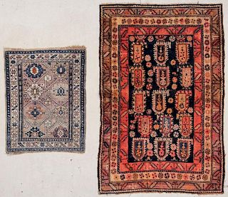 2 Caucasian Rugs: 3'4" x 5'1" (102 x 155 cm)