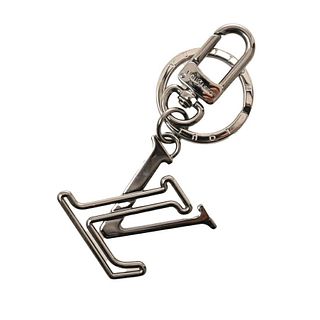 Louis Vuitton Porte Cles LV Line Key Ring Charm Silver Metal