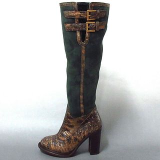 UGG Dark Green Dark Brown Mouton Womens Boots #US7