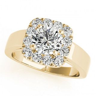 1.55 ctw Certified VS/SI Diamond Halo Ring 18k Yellow Gold