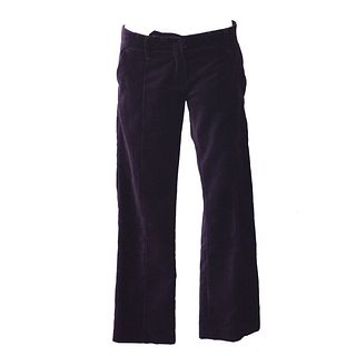 FENDI #38 Logos Long Straight Pants Purple Cotton Polyester Italy 