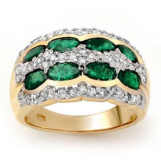 2.25 ctw Emerald & Diamond Ring 14k Yellow Gold