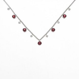 K18WG Garnet necklace