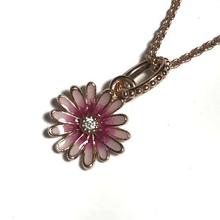 PANDORA RAU0858 Rose Gold Pink Silver Zirconia Necklace