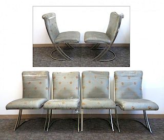 Four Modern Chrome Side Chairs
