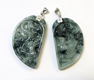 Two Carved Jade Pendants