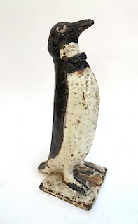 Painted Antique Cast Iron Penguin