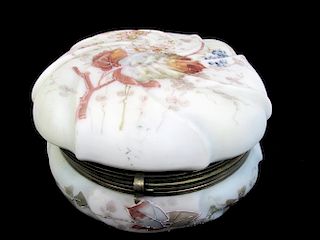 Fancy Floral Porcelain Hinged Container