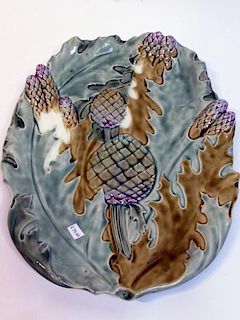 Glazed Ceramic Asparagus Decorated Plate