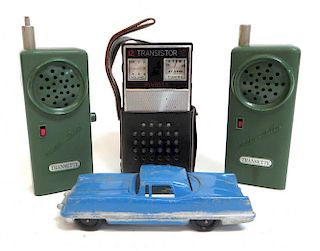 Three Radios With Toy Car