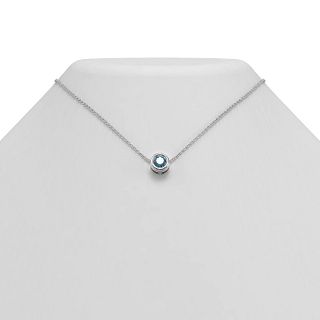 0.50 ctw Intense Blue Diamond Necklace 18K White Gold
