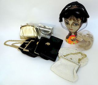 Two Vintage Hats And Eight Handbags